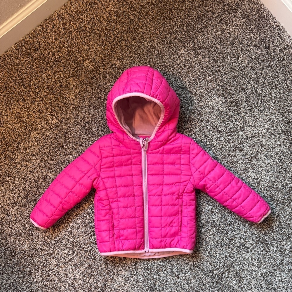 Cat & Jack Toddler Hooded Pink Puffer Coat - EUC, size 18 months